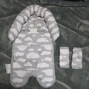 Head Support And Strap Cover For Stroller Or Carseat